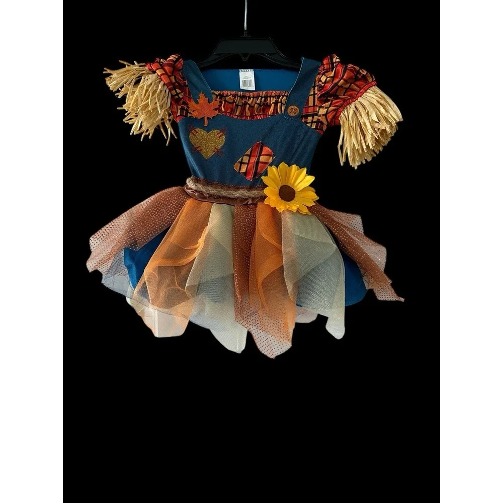 Girls‎ Scarecrow Costume Tutu Skirt Sz 2T Halloween Thanksgiving Fall Pumpkin 2